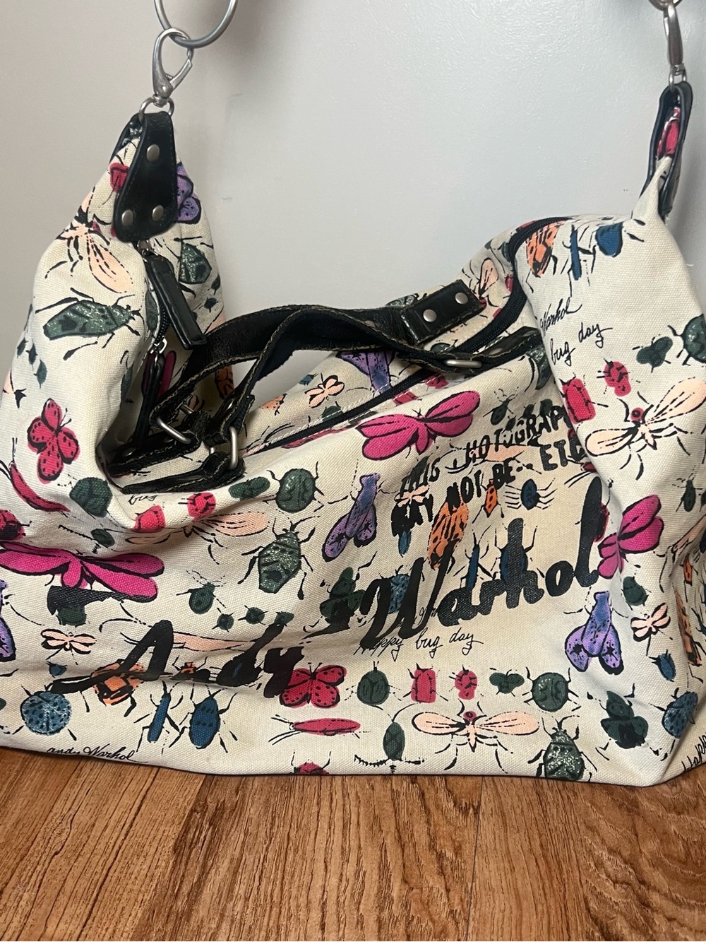 Andy Warhol RARE ‘happy Bug Day’ Duffel Bag Canvas Large - Picture 2 of 11